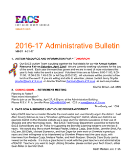 2016-17 Administrative Bulletin VIII-31 4-21-17