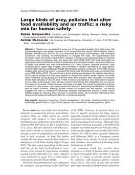 Large Birds of Prey, Policies That Alter Food Availability and Air Traffic