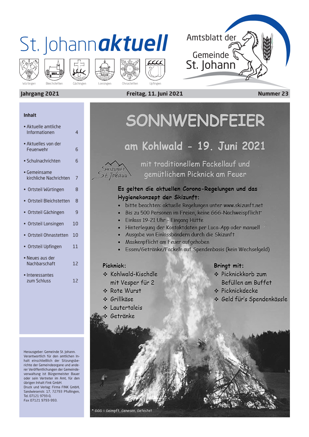 Amtsblatt Der Gemeinde St