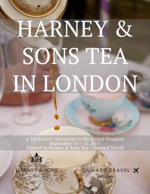 21, 2017 Hosted by Harney & Sons Tea + Onward