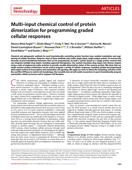 Multi-Input Chemical Control of Protein Dimerization for Programming Graded Cellular Responses