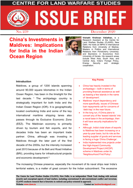 China's Investments in Maldives: Implications for India in the Indian