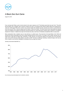 A Black Zero Sum Game