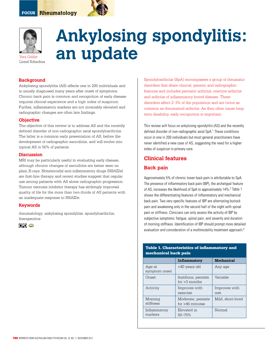 Ankylosing Spondylitis: an Update