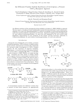 An Efficient Fischer Indole Synthesis of Avitriptan, a Potent 5-HT1D Receptor Agonist