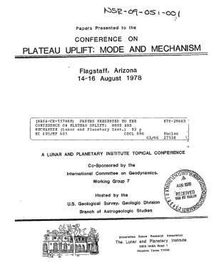 Plateau Uplift: Mode and Mechanism