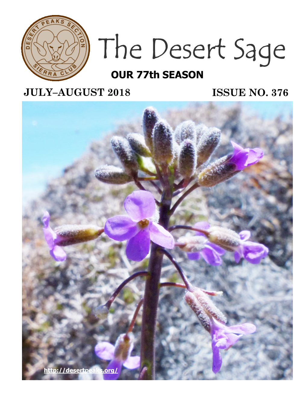 The Desert Sage OUR 77Th SEASON JULY–AUGUST 2018 ISSUE NO