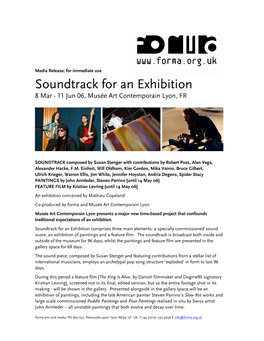 Soundtrack for an Exhibition 8 Mar - 11 Jun 06, Musée Art Contemporain Lyon, FR