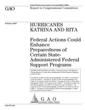 GAO-07-219 Hurricanes Katrina and Rita
