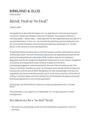 Brexit: Deal Or No Deal?