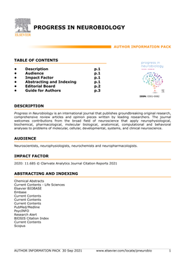 Progress in Neurobiology