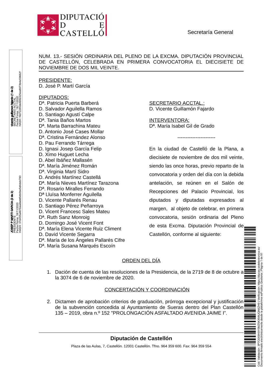 Secretaría General Diputación De Castellón