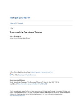 Trusts and the Doctrine of Estates