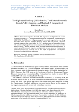 The High-Speed Railway (HSR) Service, the Eastern Economic Corridor's Development, and Thailand: a Geographical Simulation Analysis