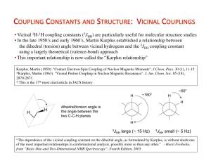Coupling Constants and Structure: Vicinal Couplings