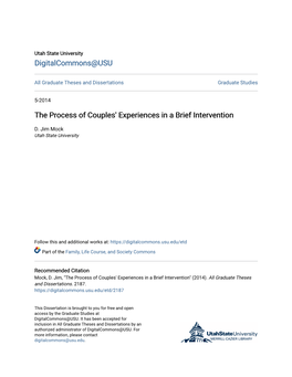 The Process of Couples' Experiences in a Brief Intervention