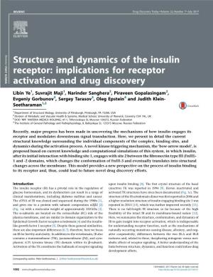 Structure and Dynamics of the Insulin Receptor: Implications for Receptor Activation and Drug Discovery