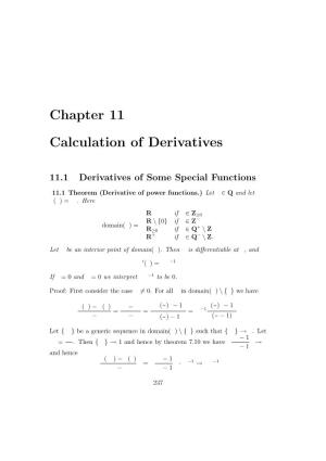 Chapter 11 Calculation of Derivatives