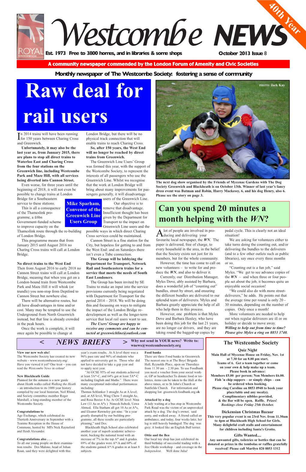 Westcombe News October 2013 Oct2013n.QXD WN.QXD 23/09/2013 10:50 Page 3 LOCAL NEWS