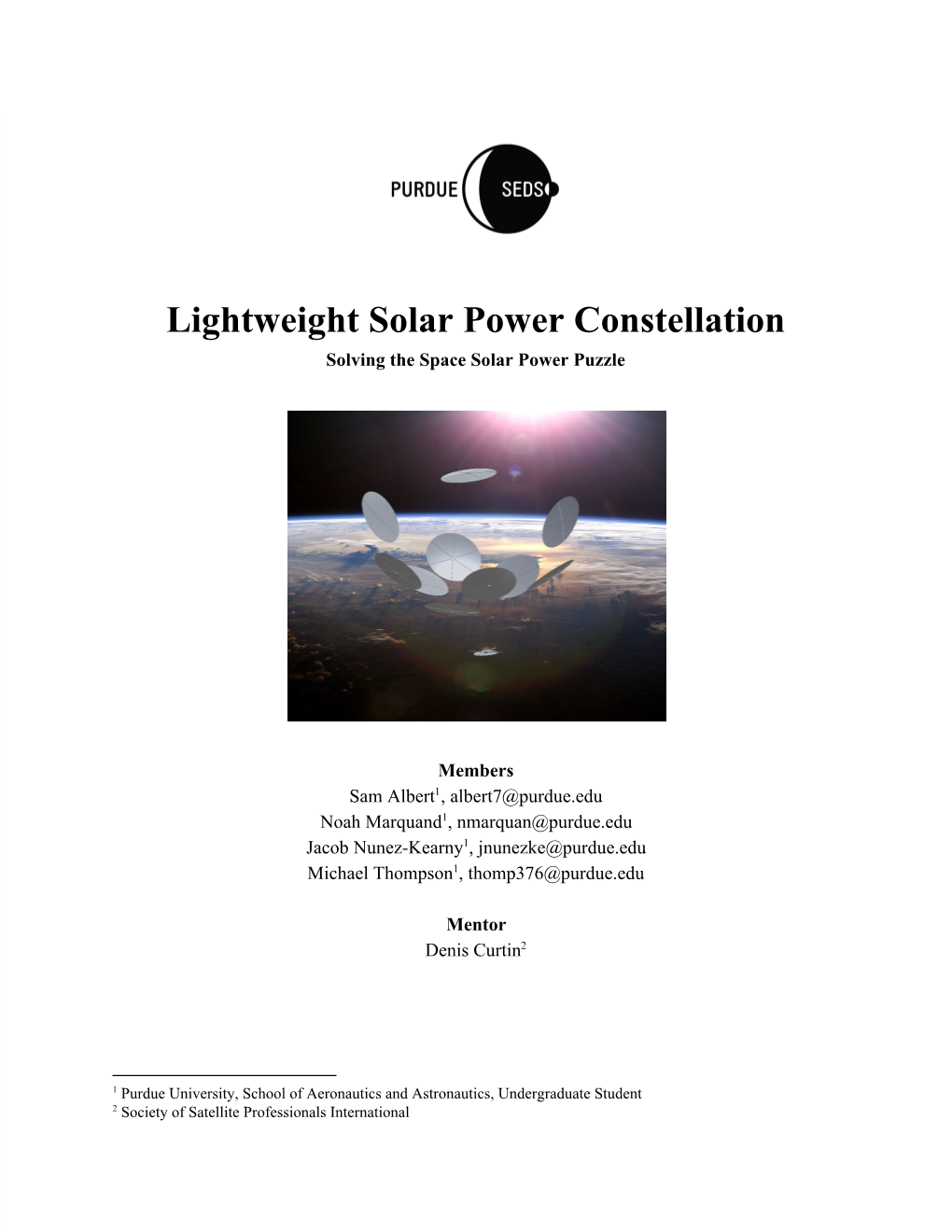 Lightweight Solar Power Constellation Solving the Space Solar Power Puzzle