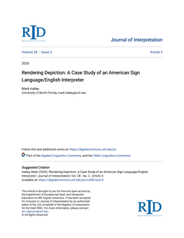 Rendering Depiction: a Case Study of an American Sign Language/English Interpreter