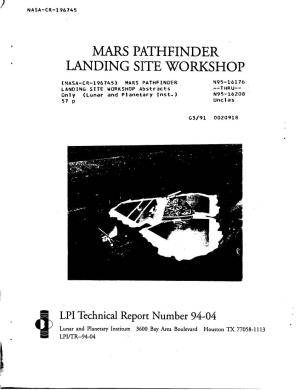 Mars Pathfinder Landing Site Workshop