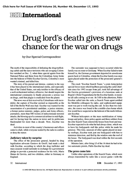 Drug Lord's Death Gives New Chance for the War on Drugs