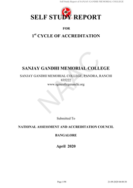 Self Study Report of SANJAY GANDHI MEMORIAL COLLEGE