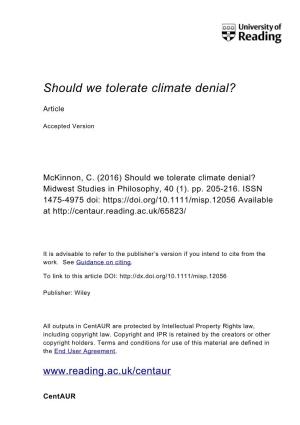 Should We Tolerate Climate Denial?