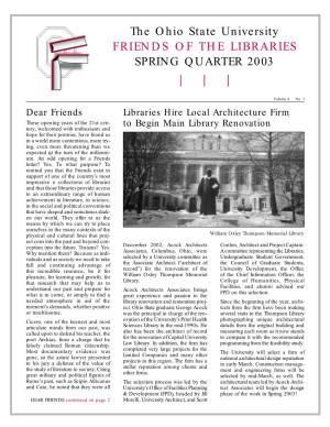 The Ohio State University FRIENDS of the LIBRARIES SPRING QUARTER 2003