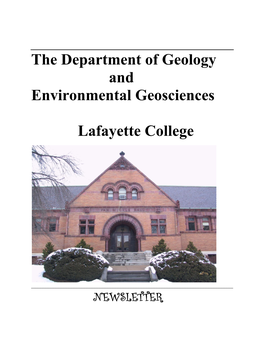 The Department of Geology and Environmental Geosciences