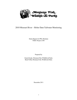 Holter Tailwater Annual Monitoring Report 2010X
