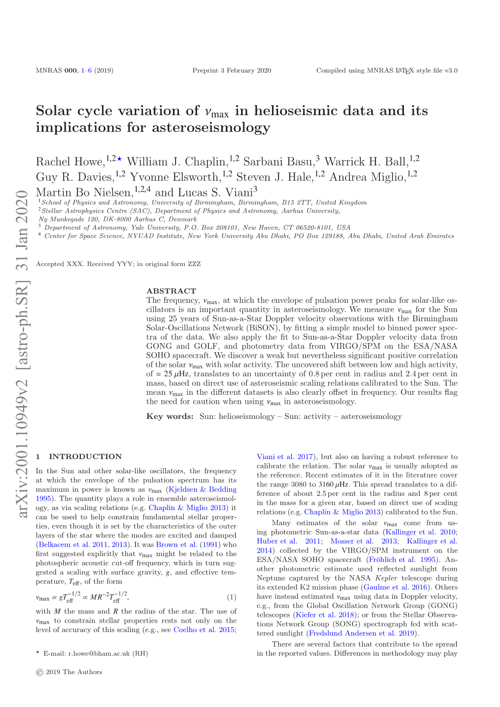 Solar Cycle Variation of Νmax in Helioseismic Data and Its Implications for Asteroseismology