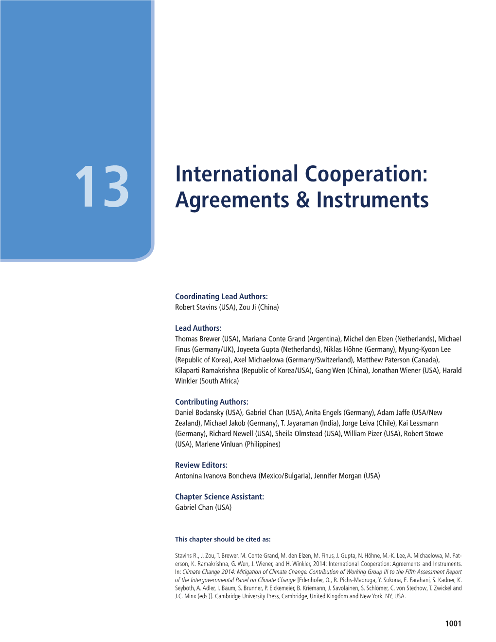 13 International Cooperation: Agreements & Instruments