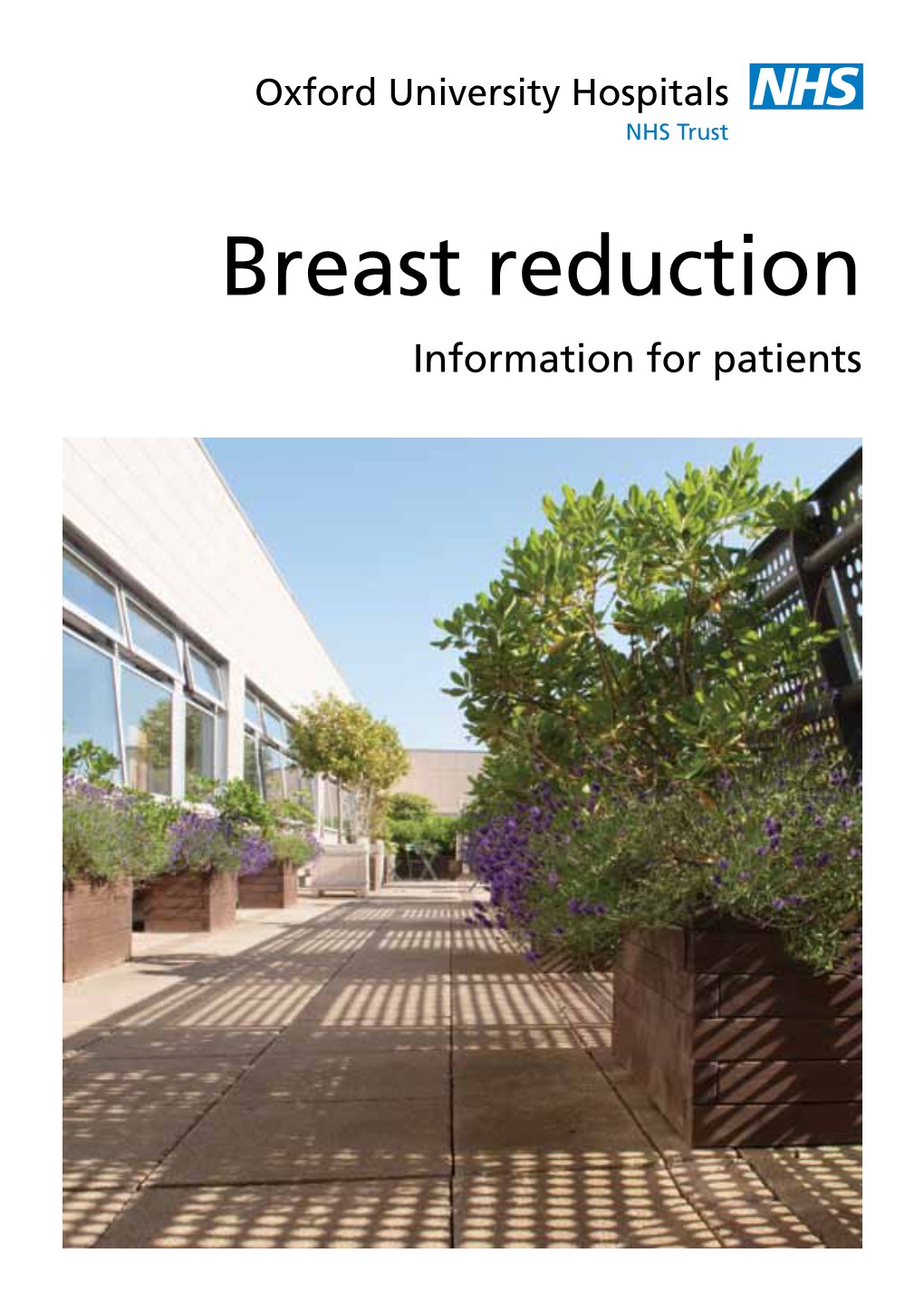 Breast Reduction Information for Patients the Aim of This Booklet Is to Give You Some General Information About Your Surgery