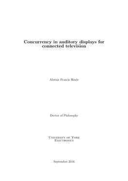 Concurrency in Auditory Displays for Connected Television