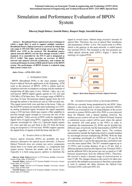 Simulation and Performance Evaluation of BPON System