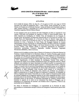 Xxvii Comité De Integración