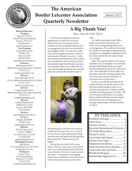 Summer 2013 Quarterly Newsletter