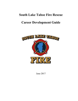South Lake Tahoe Fire Rescue Career Development Guide