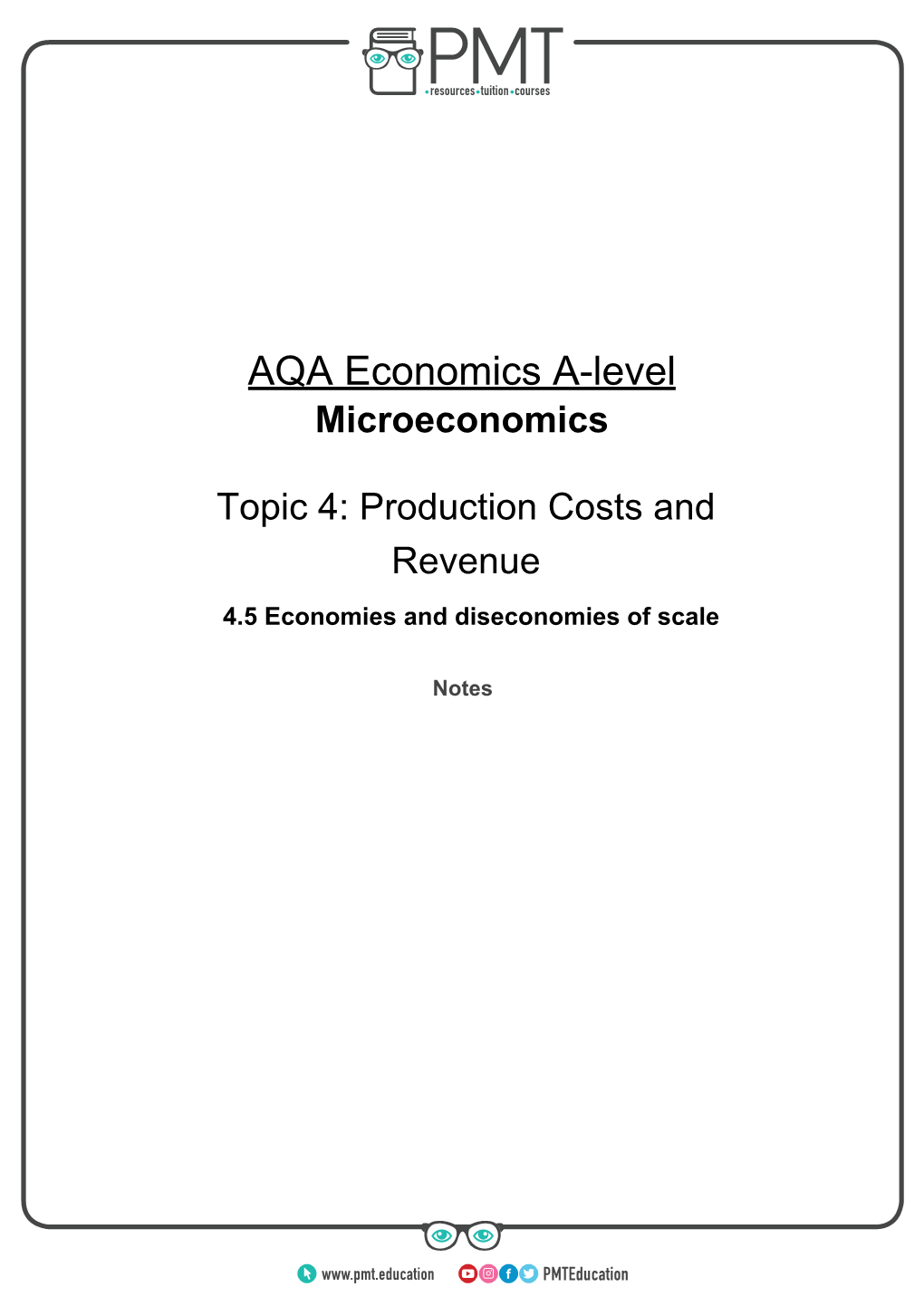 E) Economies and Diseconomies of Scale