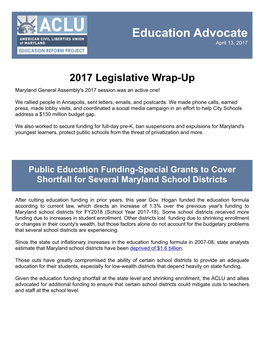Legislative Wrap up 2017