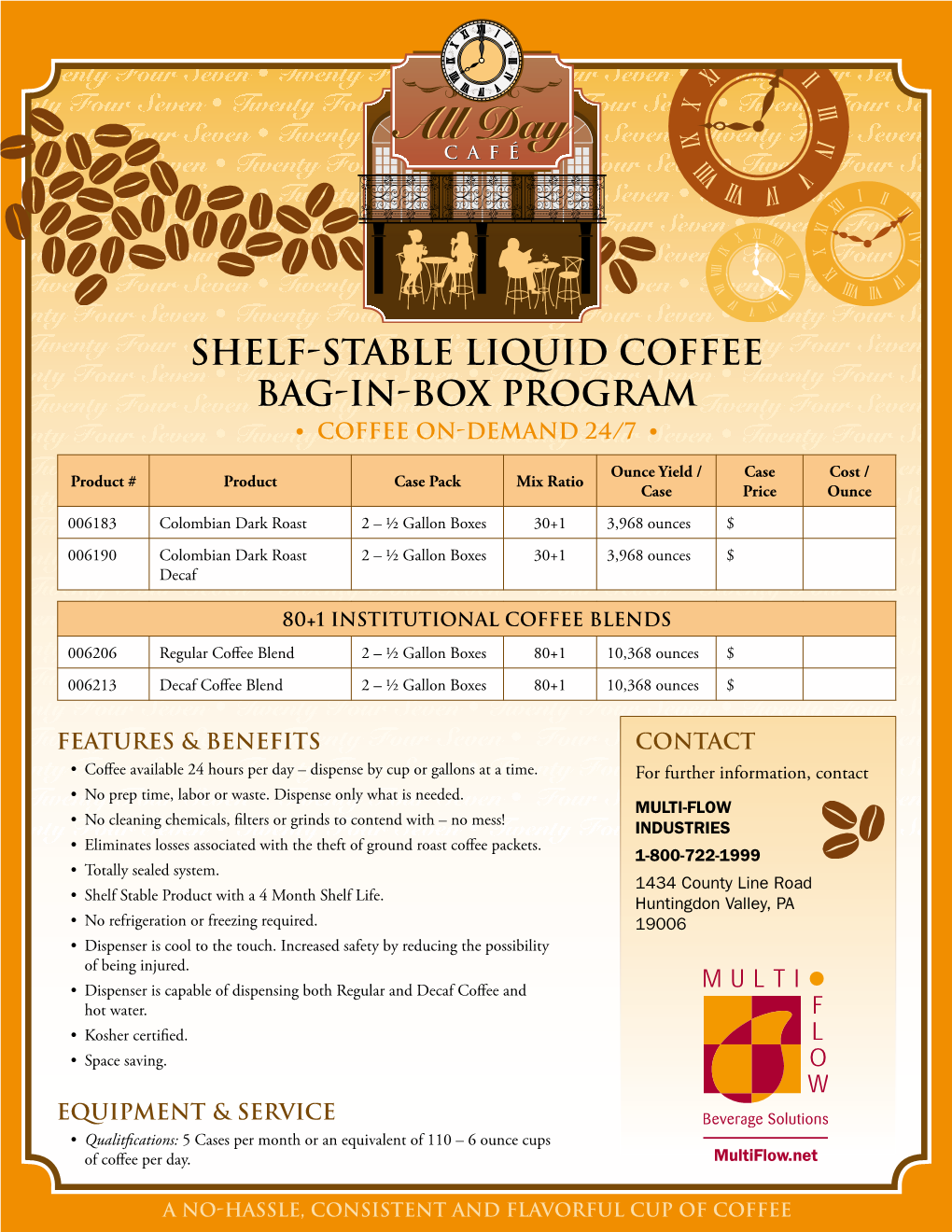 Shelf-Stable Liquid Coffee Bag-In-Box Program • Coffee ON-DEMAND 24/7 •