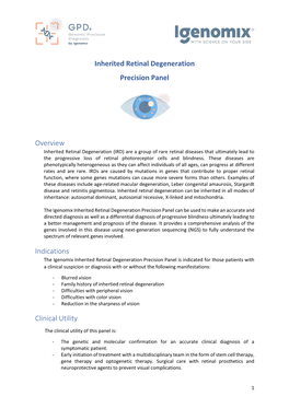Inherited Retinal Degeneration Precision Panel Overview