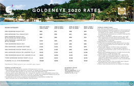 GOLDENEYE 2020 RATES Oracabessa, Jamaica