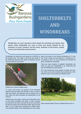 Shelterbelts and Windbreaks