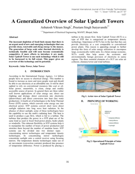 A Generalized Overview of Solar Updraft Towers