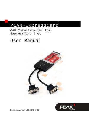PCAN-Expresscard CAN Interface for the Expresscard Slot User Manual