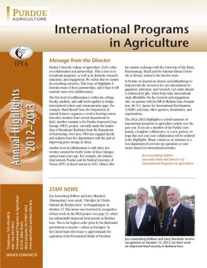 Annual Highlights 2012–2013 International Programs in Agriculture