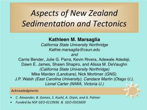 Aspects of New Zealand Sedimentafion and Tectonics